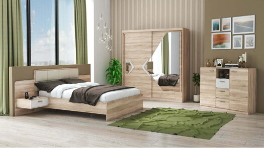 Set mobila dormitor Domino Sonoma 1 2
