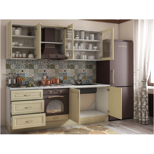 Bucatarie Grand 200, Bej, Fronturi MDF, corp din PAL - imagine 3