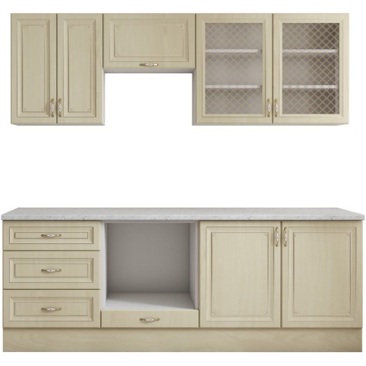Bucatarie Grand 200, Bej, Fronturi MDF, corp din PAL - imagine 4
