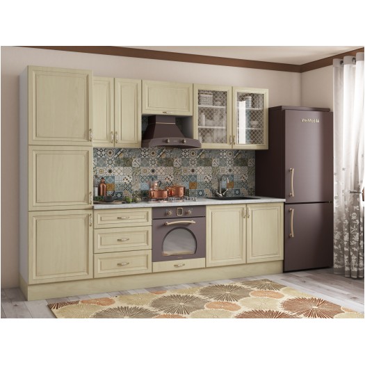 Bucatarie Grand 260, Bej, Fronturi MDF, corp din PAL - imagine 2