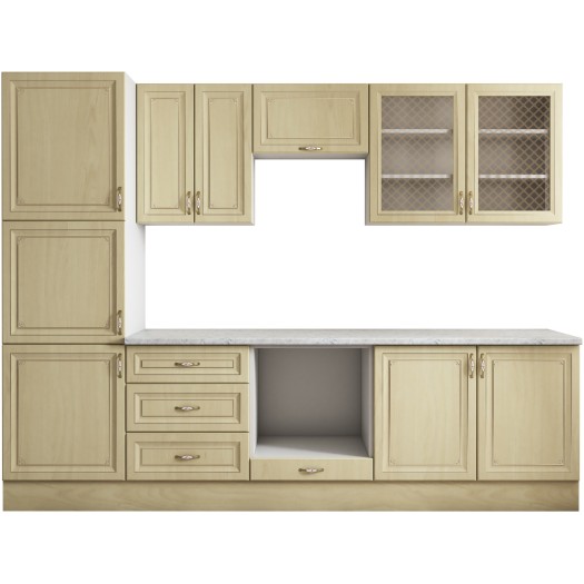 Bucatarie Grand 260, Bej, Fronturi MDF, corp din PAL - imagine 4