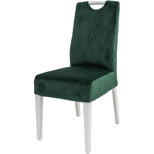 Scaun Olivia, tapitat, verde, Titan 134, lemn masiv fag, 45x90x53 cm