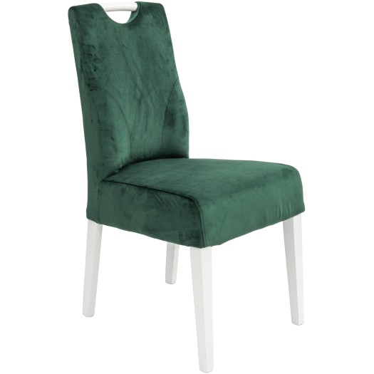 Scaun Olivia, tapitat, verde, Titan 134, lemn masiv fag, 45x90x53 cm - imagine 5