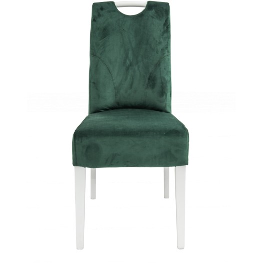 Scaun Olivia, tapitat, verde, Titan 134, lemn masiv fag, 45x90x53 cm - imagine 6