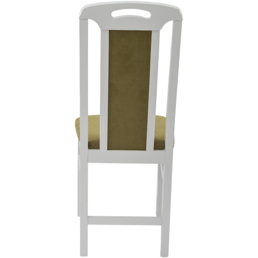 Scaun din lemn masiv de fag tapitat cu stofa ZIM Standard Panam Pistachio, alb, tapiterie verde - imagine 5