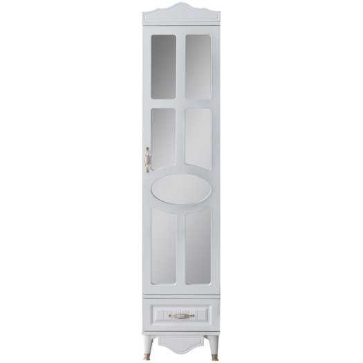 Garderoba Nergis, 1D, alb, cu oglinda, 43x199 cm - imagine 2
