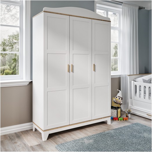 Dulap Florya, Alb, 139x216x52 cm, MDF