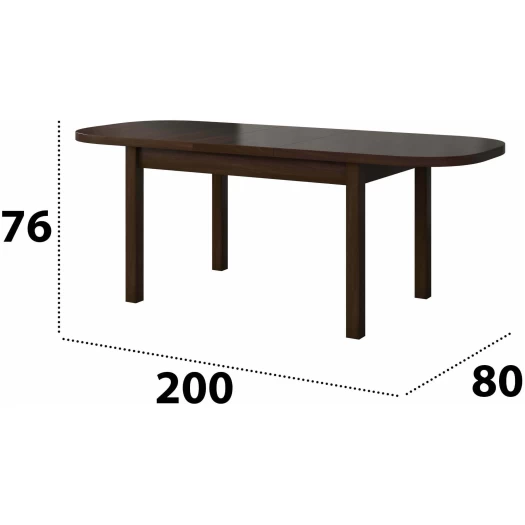 Set masa extensibila 160 x 200 cm cu 6 scaune tapitate, MB-12 Venus 1 si S-37, nuc, lemn masiv de fag, stofa - imagine 4