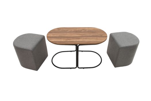 Set masa cafea cu 2 tabureti, MC-111 78x39x45 cm, Blat MDF - imagine 6