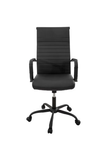 Scaun birou S-193, 115x43.5x46 cm, Negru, Piele Ecologica - imagine 2