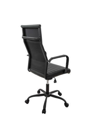 Scaun birou S-193, 115x43.5x46 cm, Negru, Piele Ecologica - imagine 4