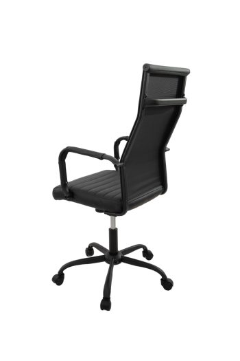 Scaun birou S-193, 115x43.5x46 cm, Negru, Piele Ecologica - imagine 6