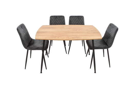 Set Masa MB-88, Sonoma, 120x75x80 cm, cu 4 Scaune S-206 Gri, 88x43x48 cm - imagine 2