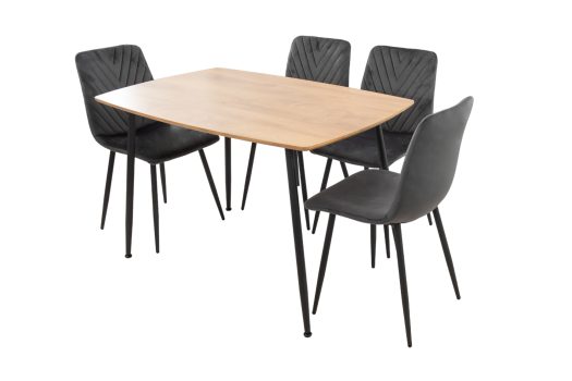 Set Masa MB-88, Sonoma, 120x75x80 cm, cu 4 Scaune S-206 Gri, 88x43x48 cm - imagine 3