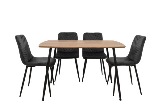 Set Masa MB-88, Sonoma, 120x75x80 cm, cu 4 Scaune S-206 Gri, 88x43x48 cm - imagine 4