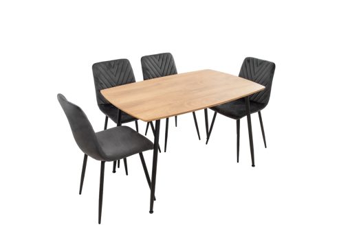 Set Masa MB-88, Sonoma, 120x75x80 cm, cu 4 Scaune S-206 Gri, 88x43x48 cm - imagine 6