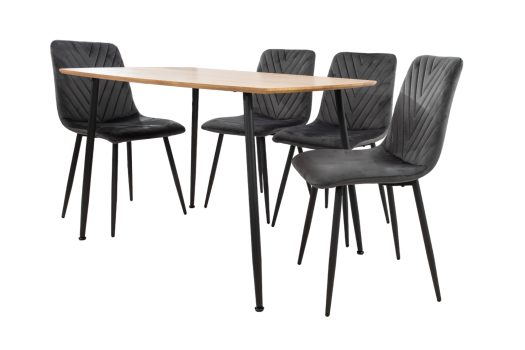 Set Masa MB-88, Sonoma, 120x75x80 cm, cu 4 Scaune S-206 Gri, 88x43x48 cm - imagine 7