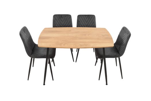 Set Masa MB-88, Sonoma, 120x75x80 cm, cu 4 Scaune S-206 Gri, 88x43x48 cm - imagine 8